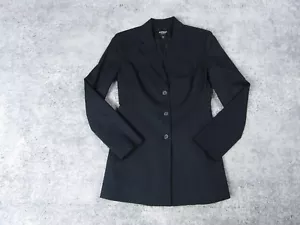 Express Blazer Giacca Sportiva Donna 2 Nero Solido Maniche Lunghe Ufficio Affari - Foto 1 di 9