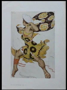 LEON BAKST, NARCISSE - 1911 - PLANCHE AVEC ENCRE DOREE, BALLETS RUSSES - Picture 1 of 1