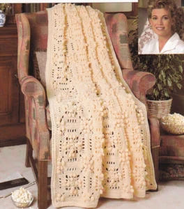 Afghan Crochet Pattern Instructions POPCORN - Picture 1 of 2