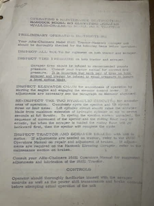 12 Seiten manuelle Anleitung für Hancock Modell 223 Hubschaber Allis Chalmers - Bild 1 von 7