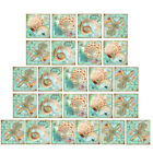  24 Pcs Glass Tiles for Backsplash Starfish Shell Stickers Antique