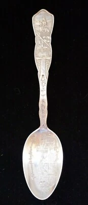  Cuchara de recuerdo chapada en plata California A1 Eureka, Capitolio del Estado, secuoya Foto 1 de 4