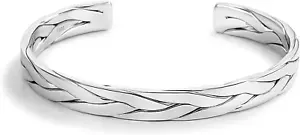 Fashion Men & Women 925 Sterling Silver Bracelet Simple Cuff Bangles Couples Jew - Picture 1 of 7