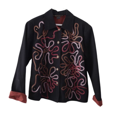 Vintage Alex Kim Art to Wear Jacket Embroidery Applique Artsy Boho Size 1X - Image 1 of 4