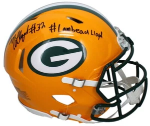 MarShawn Lloyd Autographed "#Lambeau Lloyd" Speed Helmet Beckett / GDL LE 1/32 - Picture 1 of 4