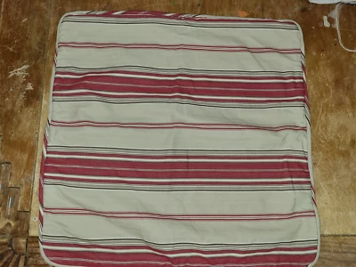 Pottery Barn "Red & Khaki Striped" 18" Pillow Cover - Image 1 of 3