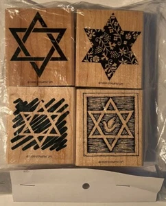 Stampin' Up! ~ "Stars of David" ~ Rubber Stamps ~ Set of 4 ~ Brand New - Picture 1 of 2
