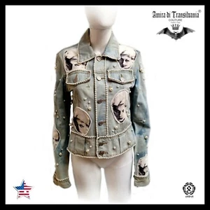 woman jacket casual spring fashion pop art jeans graffity star diva anita ekberg - Picture 1 of 12