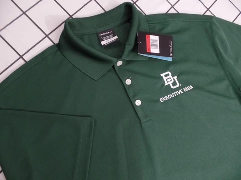 NEW Nike Golf  BU Baylor University EXECUTIVE  MBA  Golf Polo Sz LARGE Cover