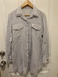 Dust Womens Striped Long Sleeve Button Shirt Size XXL - Picture 1 of 9