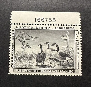 #RW25 1958 Plate# - US Federal Duck Stamp - Mint OG NH **WELL CENTERED** - Picture 1 of 2