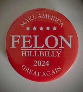 2,25" Trump Vance Felon Hillbilly Pinback Button MAGA USA Shot Attempt Fight FJB - Bild 1 von 3