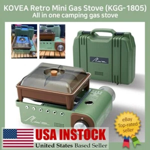 KOVEA Mini Camping Stove All in One Retro Outdoor Burner with Hard Case