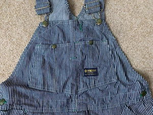 USA VINTAGE OSHKOSH BGOSH VESTBACK HICKORY STRIPED OVERALLS EXCELLENT CONDITION - Picture 1 of 9