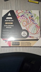 Arteza Colouring Coloring Book Premium Pro Series 72 sheets Unique Animals - Picture 1 of 2