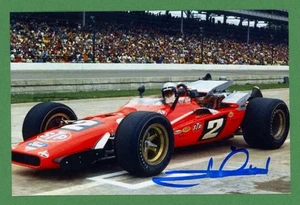 Mario Andretti Racecar Driver ganador Indy 500, HOF Firmado 4x6 Color Foto E28301 - Imagen 1 de 1