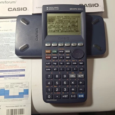 Calculatrice Casio Graph 100+ CAS complet Manuels & étui testé Fonctionnel  - Photo 1/4