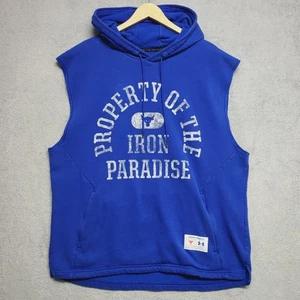 Under Armour Hoodie Mens XXL 2XL Blue Project Rock Iron Paradise Gym Workout - Picture 1 of 10