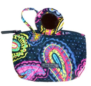 VERA BRADLEY Twilight Paisly ESPEJO Adjunto BOLSA DE MAQUILLAJE COSMÉTICO Bolsa ¡COMO NUEVA! - Imagen 1 de 4