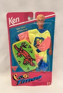 Vintage 1993 Mattel Barbie Ken Cool Times Surfin Fashion mit Body Board Neu in Verpackung - Bild 1 von 6