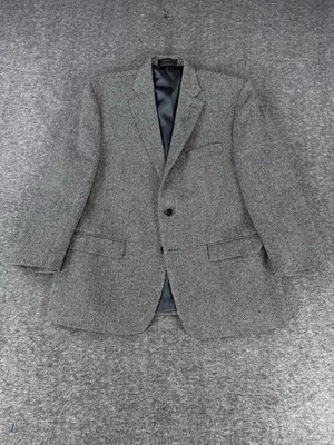 Lauren by Ralph Lauren Herringbone Blazer Mens 42S Black White Tweed Sport Coat - Image 1 of 4