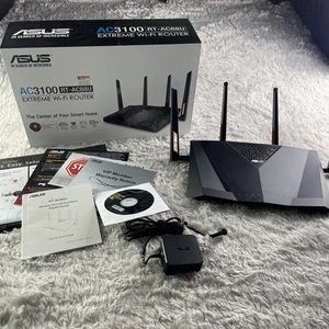 ASUS AC3100 Wireless Router Black RTAC88U 1000 Mbps 8 Port Extreme Wi-Fi - Picture 1 of 19