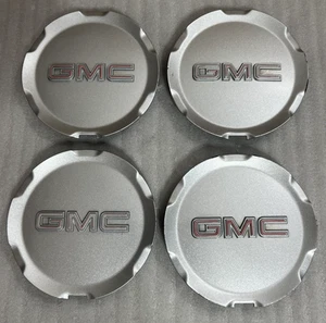 (4) 2010 - 2015 GENUINE GMC Terrain Center Caps P/N 9597973 Silver OEM - Picture 1 of 14