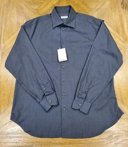 Giorgio Armani Collezioni 17" XL Regular Fit Men's Classic Blue L/S Smart Shirt - Picture 1 of 11