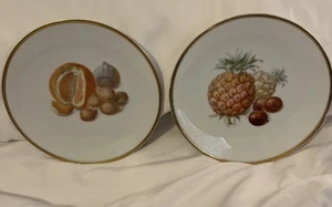 Set Of 2 Thomas Sevres Bavaria Fruit Plates Gold Rim Vintage Germany 7.5 EUC. k2 - Picture 1 of 7