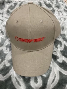 Neu Troy-Bilt Baseballmütze hellbraun Baumwolle verstellbar bestickt in rot - Bild 1 von 8