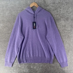 RLX Ralph Lauren Men’s Washable Cashmere Hooded Sweater Purple Size Large $328 - Picture 1 of 7
