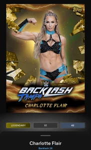 Charlotte Flair 46cc Legendary Backlash 2026 WWE Topps Slam Digital - Afbeelding 1 van 2