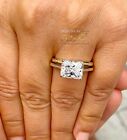 14K YELLOW GOLD RADIANT SIMULATED DIAMOND ENGAGEMENT RING AND BAND BRIDAL 3.50