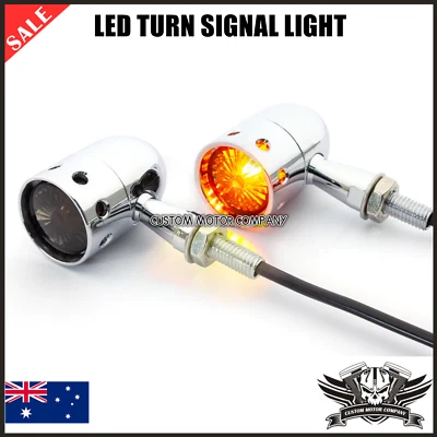 4x Luz Indicadora LED Humo Cromo Harley Ultra Tour Glide Classic Foto 1 de 4