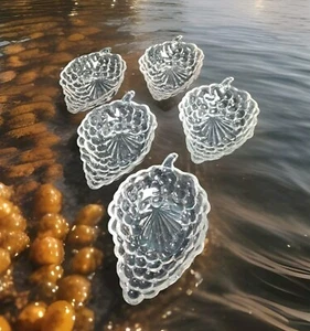 Klarglas Blase Traubenblatt Relish Schale von Anchor Hocking 7,25"L Vintage - Bild 1 von 4