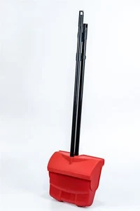 Long Handled Dustpan & Brush Set Strong Metal Handle Dust Pan Broom Sweeper Red - Picture 1 of 7