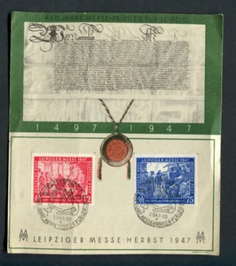 Alemania - AMG: Tarjeta especial Feria de Leipzig 1947 - cancelaciones de lujo - CTO - Imagen 1 de 1