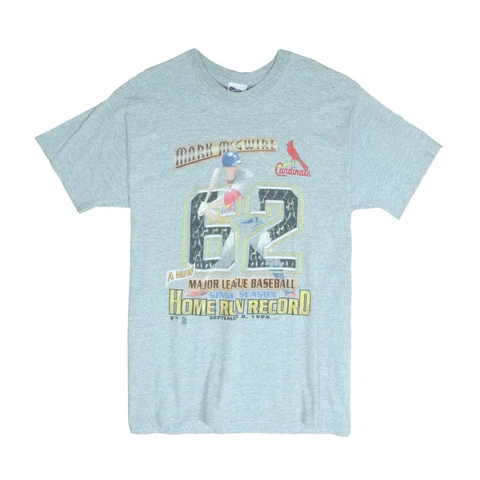 Vintage St Louis Cardinals Mark McGwire Home Run Record T-Shirt Large 90s MLB Cover