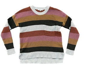 Madewell Women’s Sweater Thompson Pocket Pullover Arctic Ice Striped Size XS - Picture 1 of 11