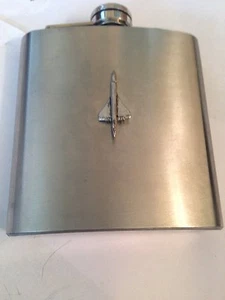 Concorde Plane PP-T20 english pewter 6oz Stainless Steel Hip Flask   - Picture 1 of 1