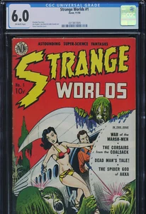 STRANGE WORLDS #1 - CGC-6.0, OW - Avon - Kubert - Golden Age - Picture 1 of 3