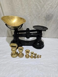 VINTAGE LIBRASCO SCALES WITH WEIGHTS 1 LB -1/4 OZ BELL SHAPE A FULL SET VGC - Picture 1 of 17