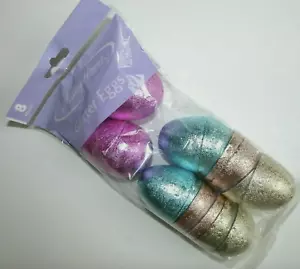 NWT NEW Easter Egg Fillable Holiday Home Gold Aqua Fuschia Pink Metallic Set 8 - Picture 1 of 1