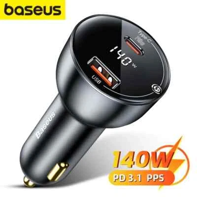 Baseus Zigarettenanzünder Ladegerät 140W Auto Ladegerät Kfz Ladegerät +Ladekabel - Bild 1 von 4