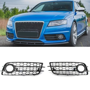 For Audi A4 B8 S-Line S4 2008-2012 Front Bumper Honeycomb Fog Light Grill Bezel - Picture 1 of 12