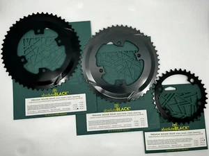 AbsoluteBlack 2x Premium Round Road Chainring For 91xx/80xx/70xx (Black/Grey) - Picture 1 of 7