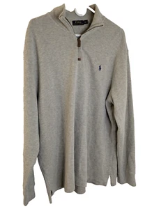 Polo Ralph Lauren, Men's 1/4 Zip Pullover, Grey, Size XL - Picture 1 of 3