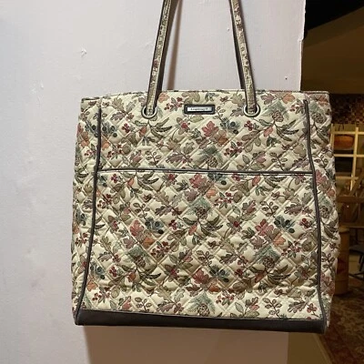 Bolso de Mano Longaberger Grande Acolchado Otoño Otoño Hojas Dorado Marrón Verde 2008 De Colección Foto 1 de 3