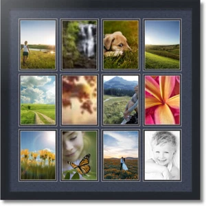 ArtToFrames Collage Mat Picture Photo Frame 12 5x7" Openings in Satin Black 229 - Picture 1 of 62