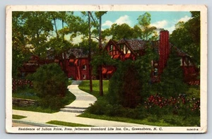 Postcard Residence Julian Price, Pres Jefferson Standard Life Ins Greenboro, NC - Picture 1 of 2